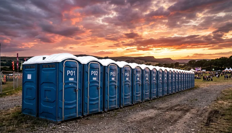 Owner John Karter standing next to a pristine standard unit from the Arizona Porta Potty fleet at a commercial job site in Arizona, AZ.