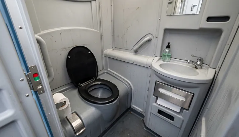 Deluxe Porta Potty (with Flushing) clean interior in Arizona, AZ